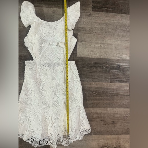 SELFIE LESLIE Jackie Pinafore Filigree Lace Dress in White - Picture 7 of 7